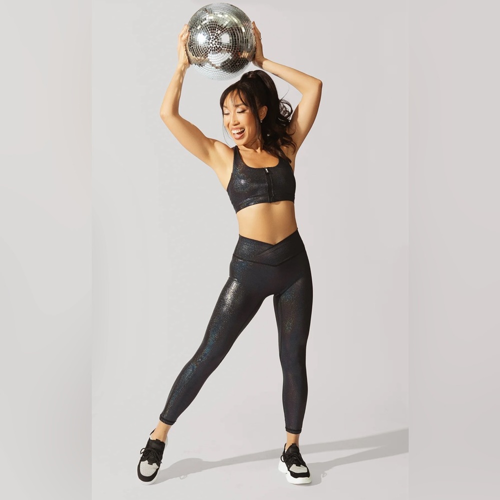 Popflex Cross cross leggings & Front Zip Sports Bra Stardust SET